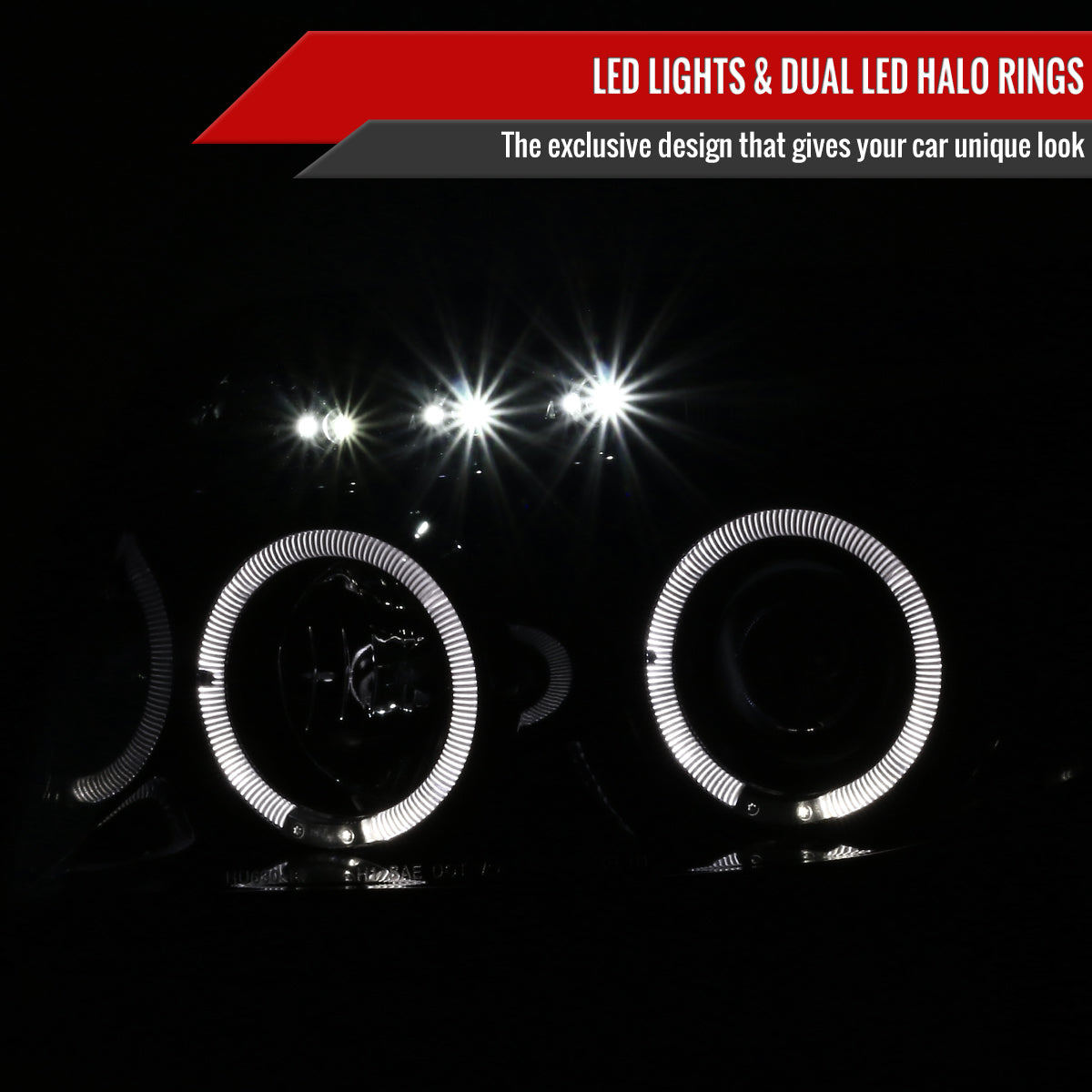 2003-2005 Toyota 4Runner Dual Halo Projector Headlights (Glossy Black Housing/Smoked Lens)