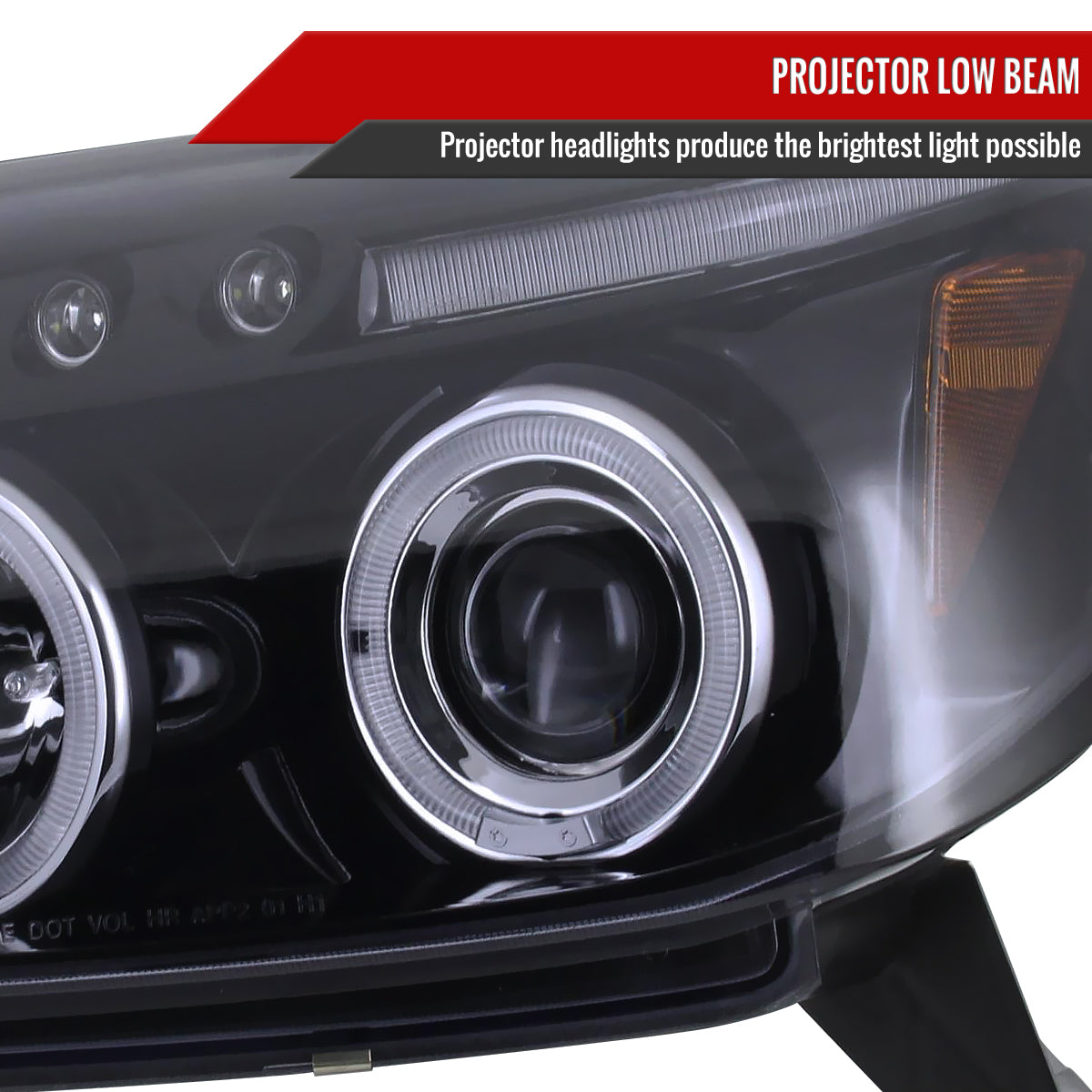 2003-2005 Toyota 4Runner Dual Halo Projector Headlights (Glossy Black Housing/Smoked Lens)