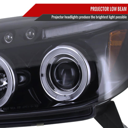 2003-2005 Toyota 4Runner Dual Halo Projector Headlights (Glossy Black Housing/Smoked Lens)