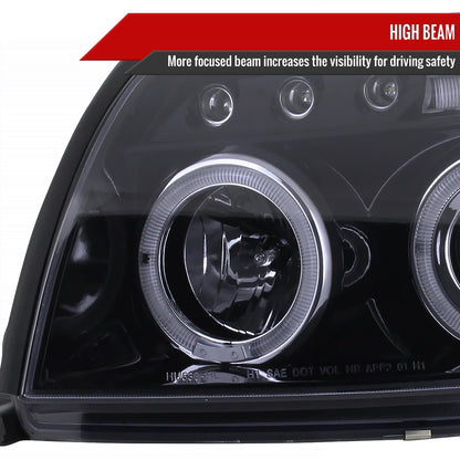 2003-2005 Toyota 4Runner Dual Halo Projector Headlights (Glossy Black Housing/Smoked Lens)