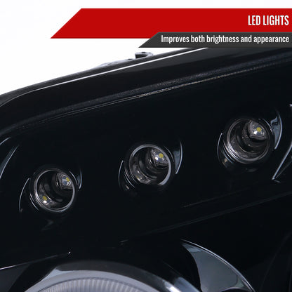 2003-2005 Toyota 4Runner Dual Halo Projector Headlights (Glossy Black Housing/Smoked Lens)