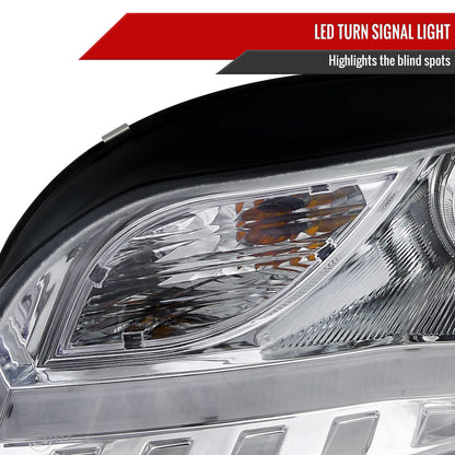2006-2008 Audi A4 Projector Headlights w/ R8 Style LED Light Bar (Chrome Housing/Clear Lens)