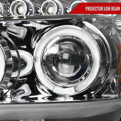 2003-2007 Honda Accord Dual Halo Projector Headlights (Chrome Housing/Clear Lens)