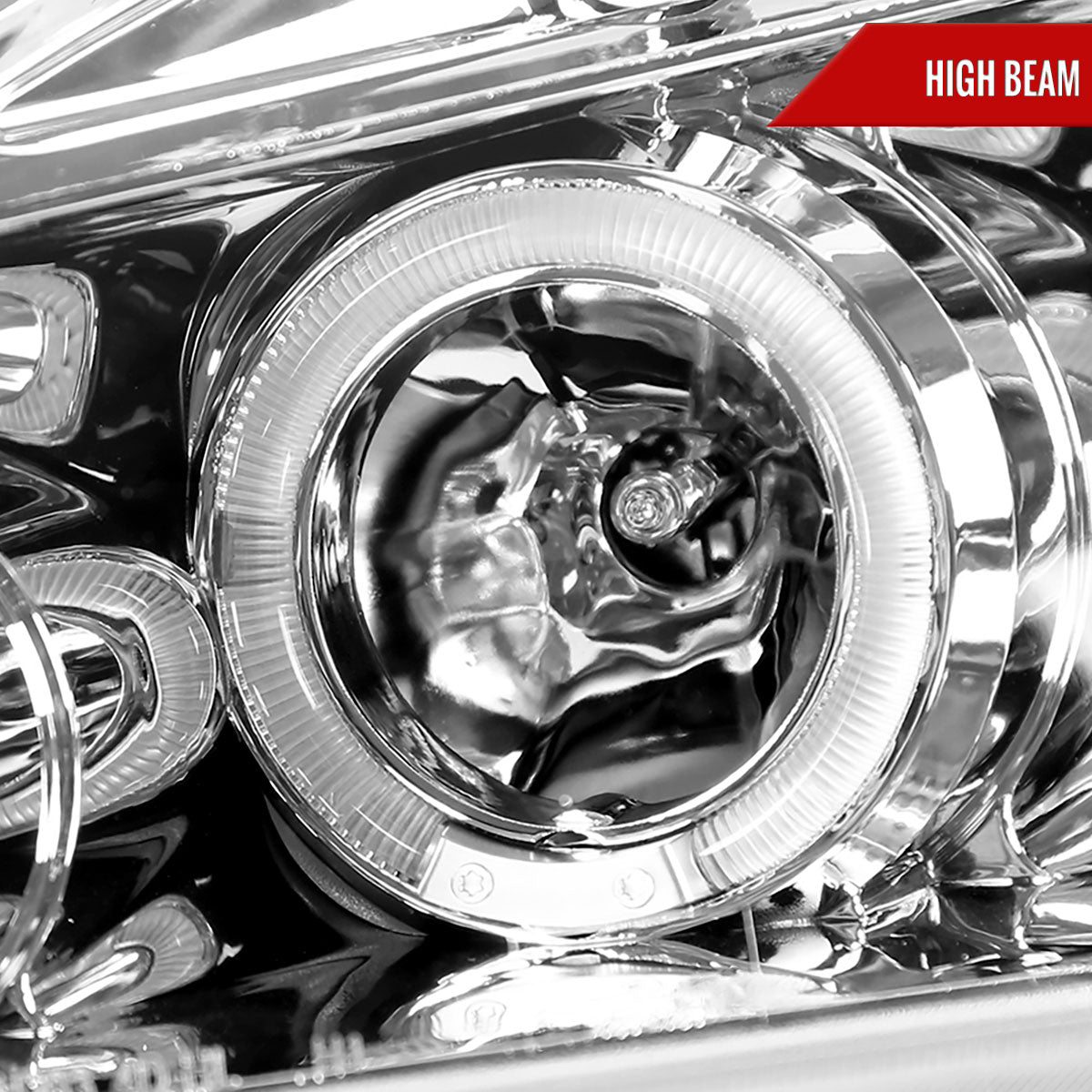 2003-2007 Honda Accord Dual Halo Projector Headlights (Chrome Housing/Clear Lens)