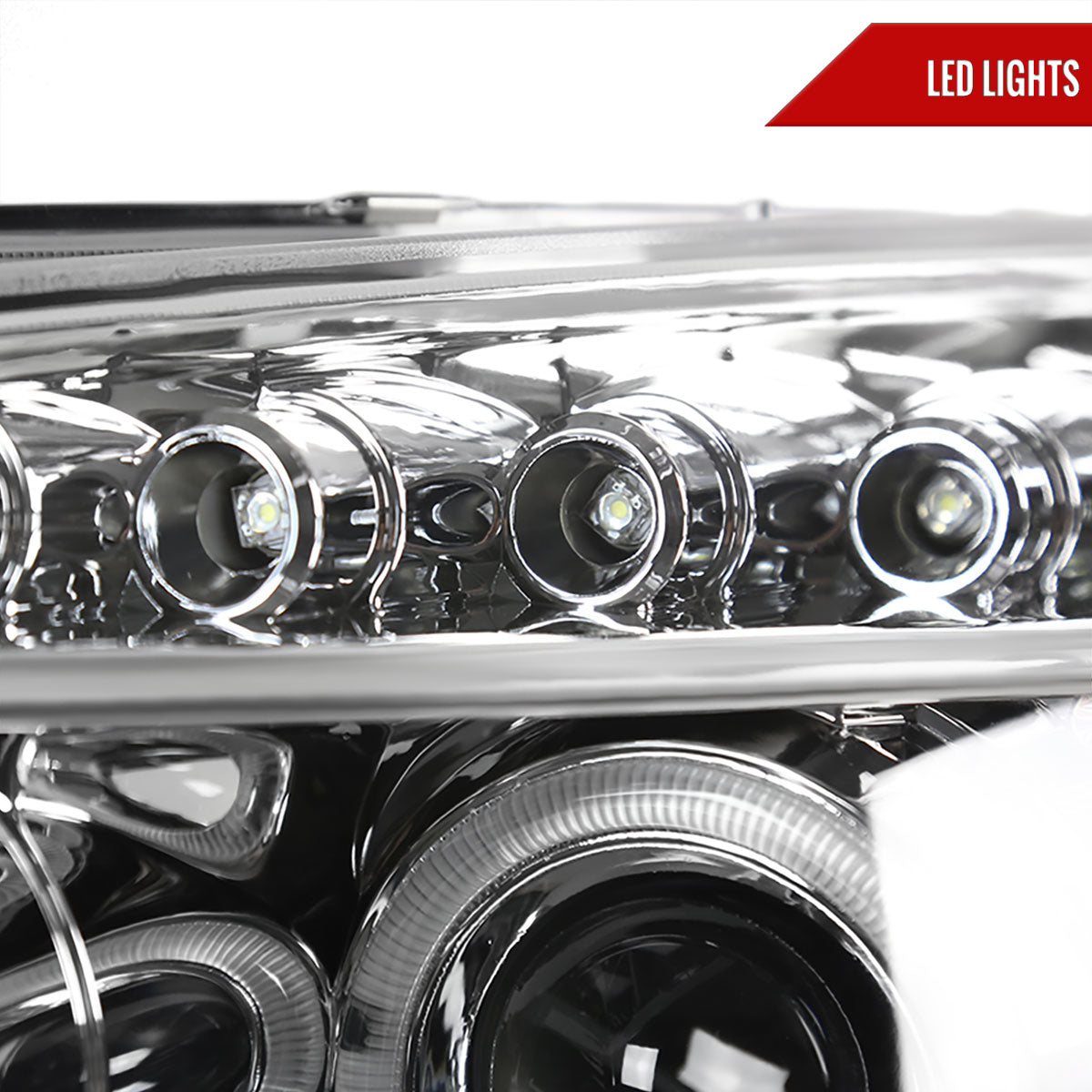 2003-2007 Honda Accord Dual Halo Projector Headlights (Chrome Housing/Clear Lens)