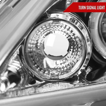 2003-2007 Honda Accord Dual Halo Projector Headlights (Chrome Housing/Clear Lens)