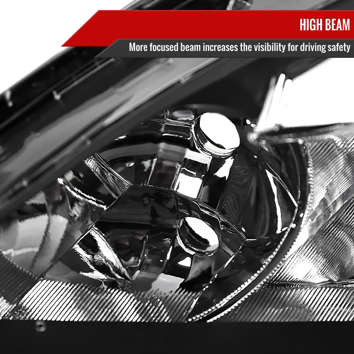 2003-2007 Honda Accord Retro Style Projector Headlights w/ Amber Reflectors (Matte Black Housing/Clear Lens)