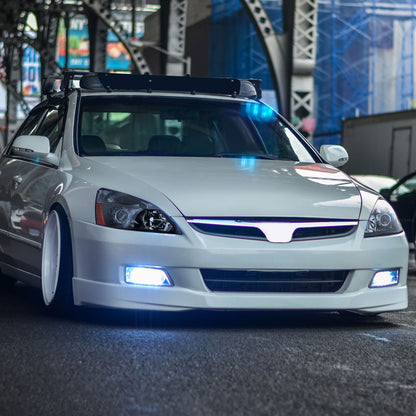 2003-2007 Honda Accord Retro Style Projector Headlights w/ Amber Reflectors (Matte Black Housing/Clear Lens)