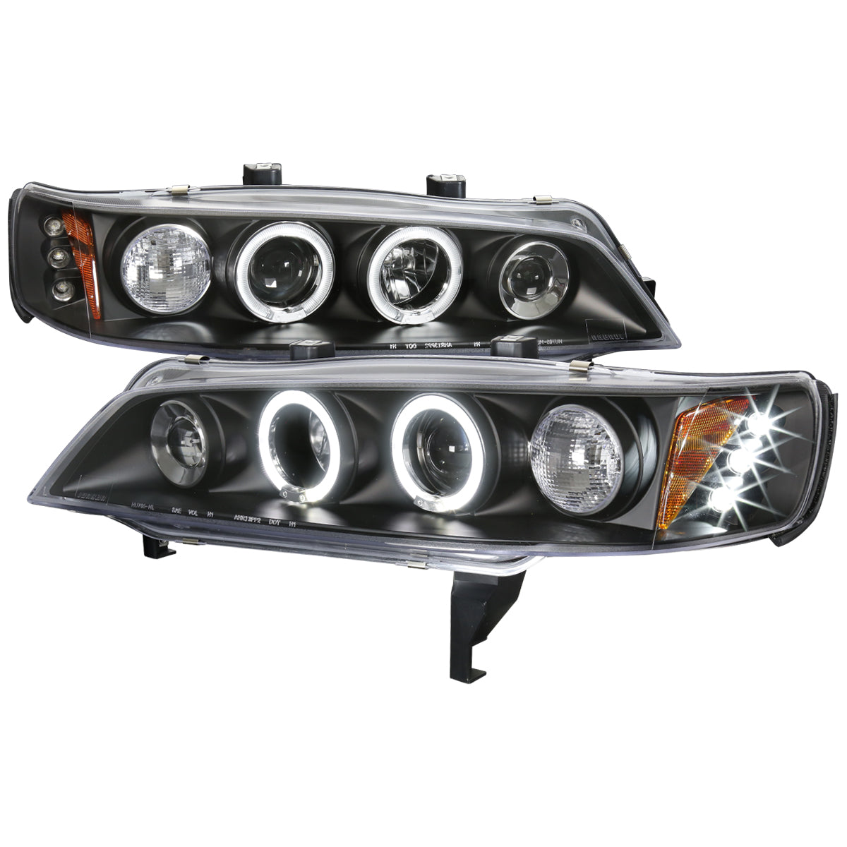 1994-1997 Honda Accord Dual Halo Projector Headlights (Matte Black Housing/Clear Lens)