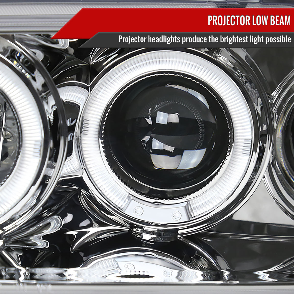 1998-2002 Honda Accord Dual Halo Projector Headlights (Chrome Housing/Clear Lens)