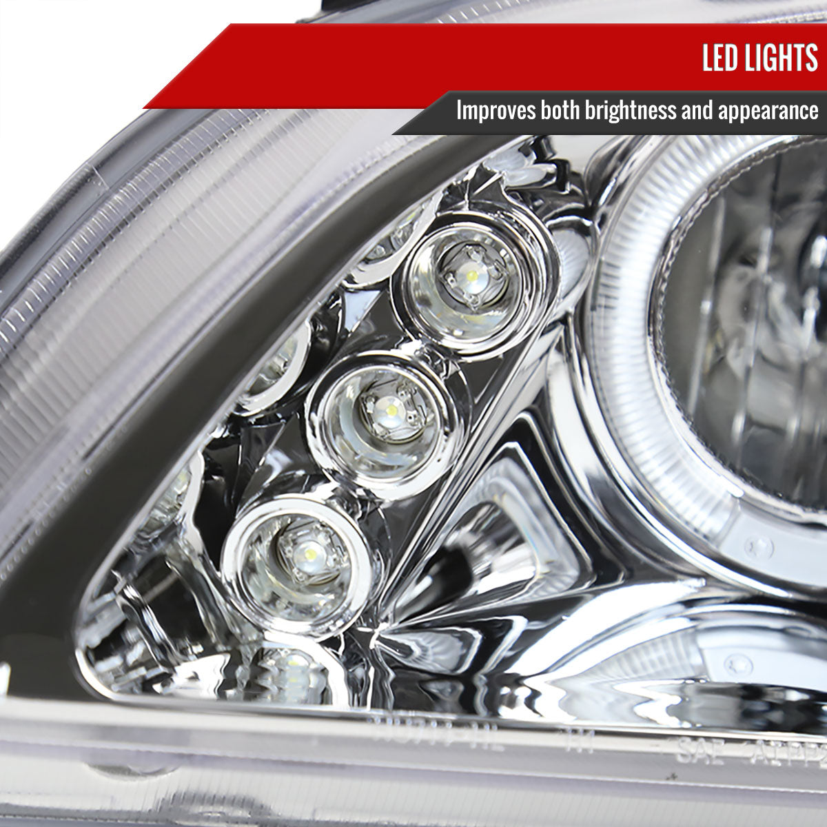 1998-2002 Honda Accord Dual Halo Projector Headlights (Chrome Housing/Clear Lens)