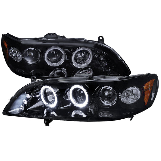 1998-2002 Honda Accord Dual Halo Projector Headlights (Glossy Black Housing/Smoked Lens)
