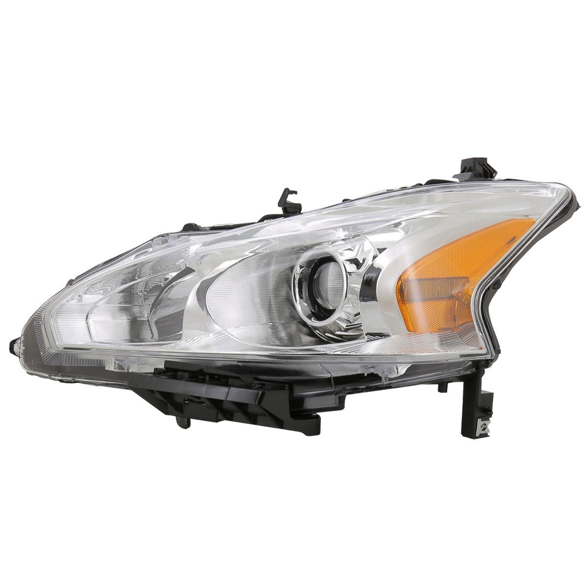 2013-2015 Nissan Altima Sedan Projector Headlights w/ Amber Reflectors (Chrome Housing/Clear Lens)