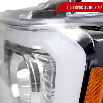 2007-2013 Chevrolet Avalanche/ 2007-2014 Tahoe Suburban LED C-Bar Projector Headlights (Chrome Housing/Clear Lens)
