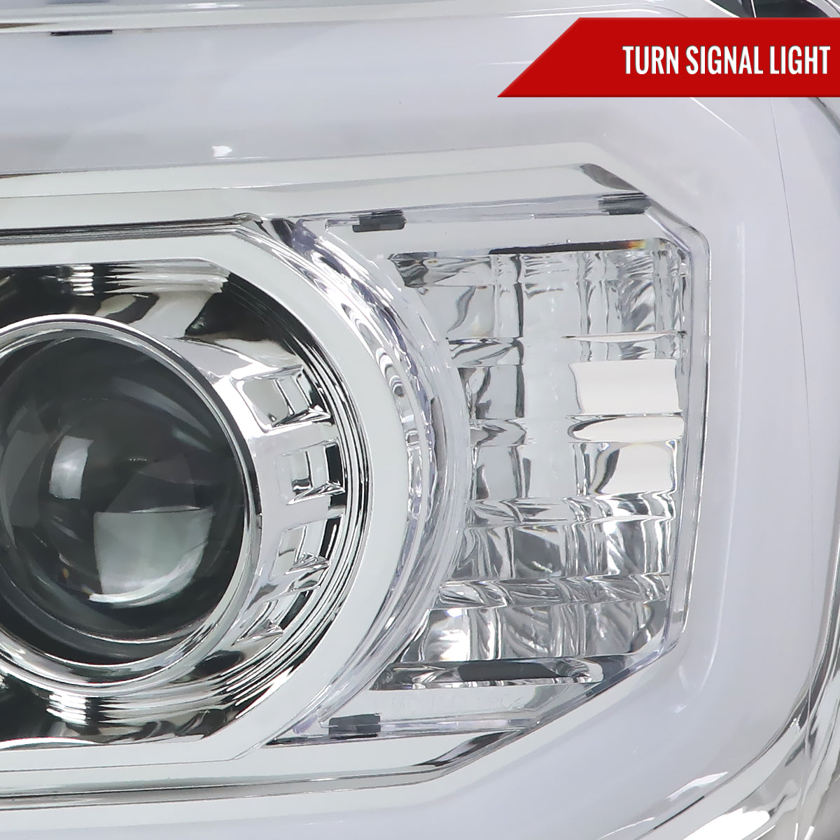 2007-2013 Chevrolet Avalanche/ 2007-2014 Tahoe Suburban LED C-Bar Projector Headlights (Chrome Housing/Clear Lens)