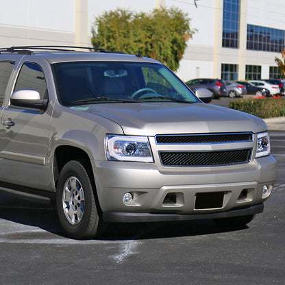 2007-2013 Chevrolet Avalanche/ 2007-2014 Tahoe Suburban LED C-Bar Projector Headlights (Chrome Housing/Clear Lens)