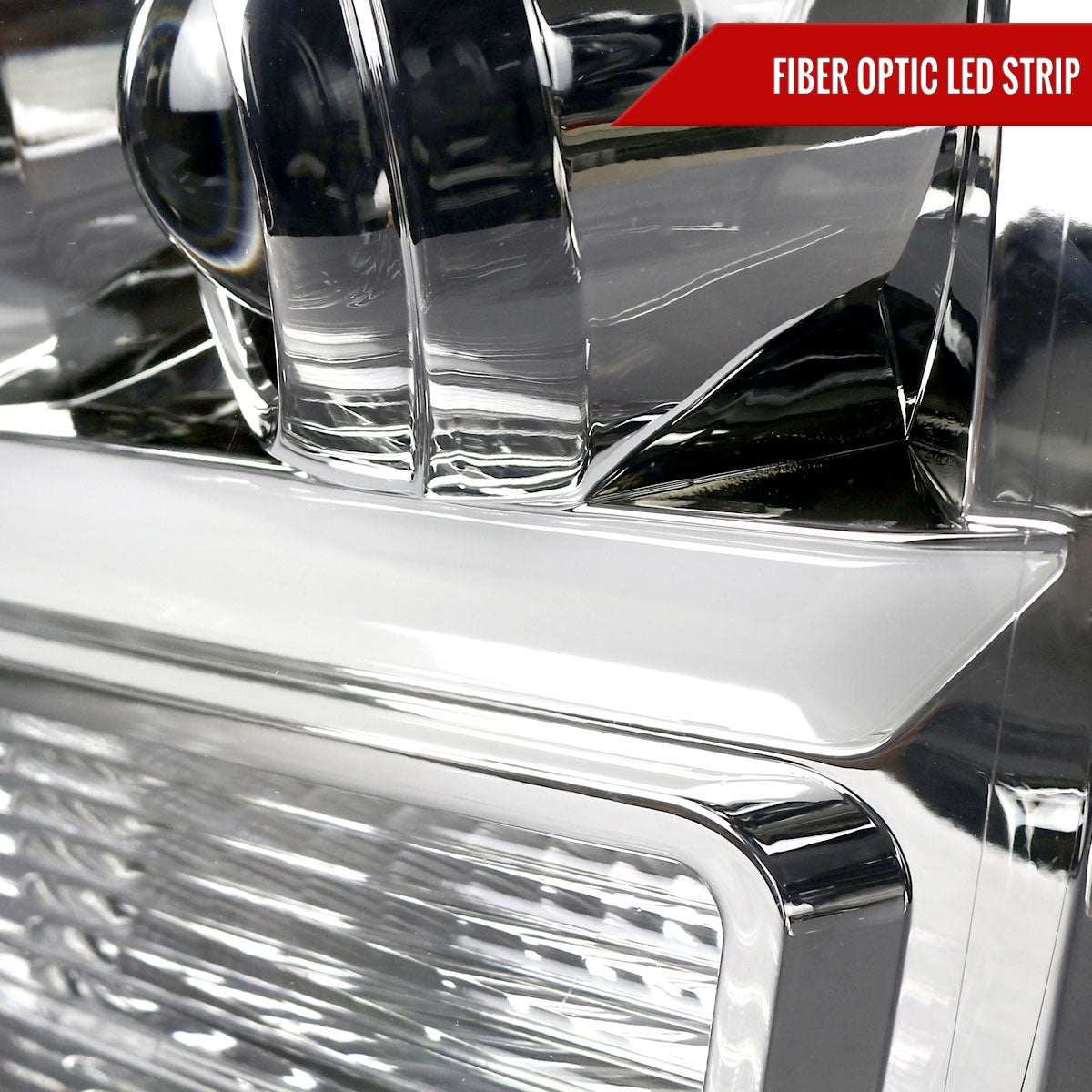 2007-2013 Chevrolet Avalanche/ 2007-2014 Tahoe Suburban LED C-Bar Projector Headlights -RS (Chrome Housing/Clear Lens)