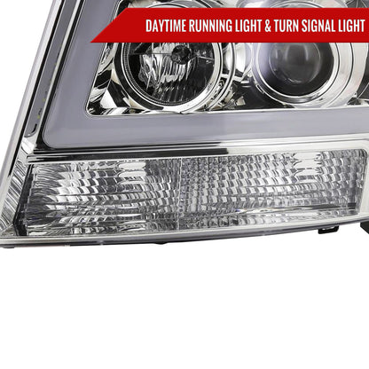 2007-2013 Chevrolet Avalanche/ 2007-2014 Tahoe Suburban LED C-Bar Projector Headlights -RS (Chrome Housing/Clear Lens)