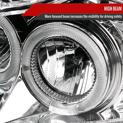 2007-2013 Chevrolet Avalanche/ 2007-2014 Tahoe Suburban Dual Halo Projector Headlights (Chrome Housing/Clear Lens)