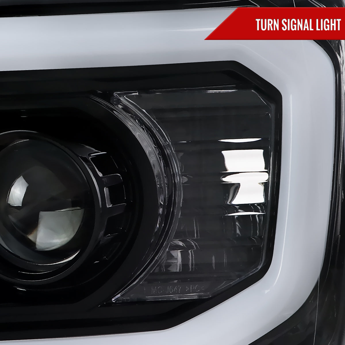 2007-2013 Chevrolet Avalanche/ 2007-2014 Tahoe Suburban LED C-Bar Projector Headlights (Jet Black Housing/Clear Lens)
