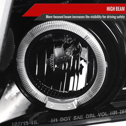 2007-2013 Chevrolet Avalanche/ 2007-2014 Tahoe Suburban Dual Halo Projector Headlights (Jet Black Housing/Clear Lens)
