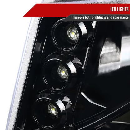 2007-2013 Chevrolet Avalanche/ 2007-2014 Tahoe Suburban Dual Halo Projector Headlights (Jet Black Housing/Clear Lens)