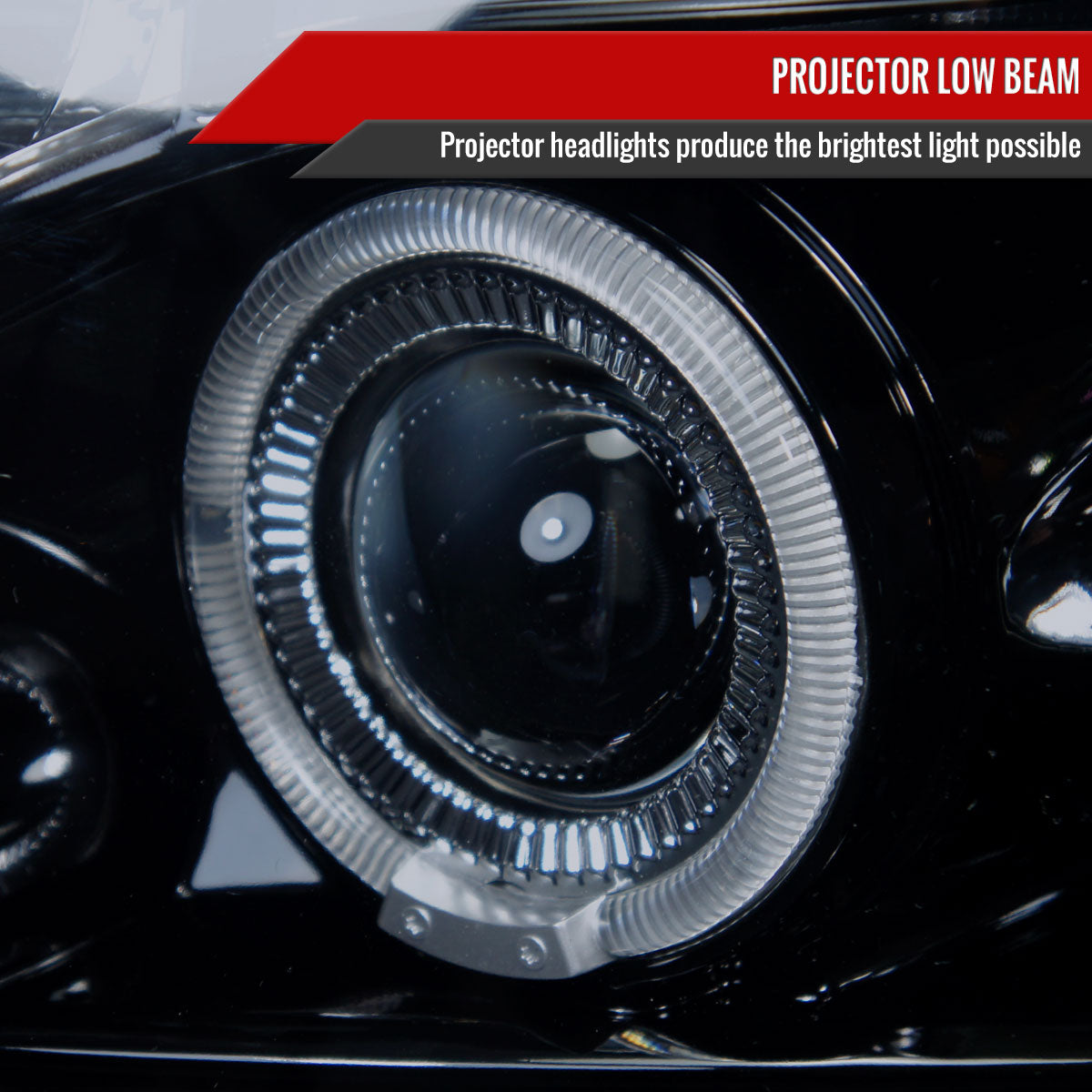 2007-2013 Chevrolet Avalanche/ 2007-2014 Tahoe Suburban Dual Halo Projector Headlights (Glossy Black Housing/Smoked Lens)