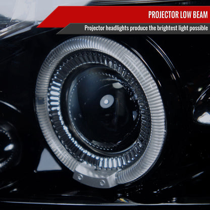2007-2013 Chevrolet Avalanche/ 2007-2014 Tahoe Suburban Dual Halo Projector Headlights (Glossy Black Housing/Smoked Lens)