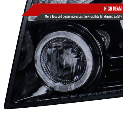 2007-2013 Chevrolet Avalanche/ 2007-2014 Tahoe Suburban Dual Halo Projector Headlights (Glossy Black Housing/Smoked Lens)