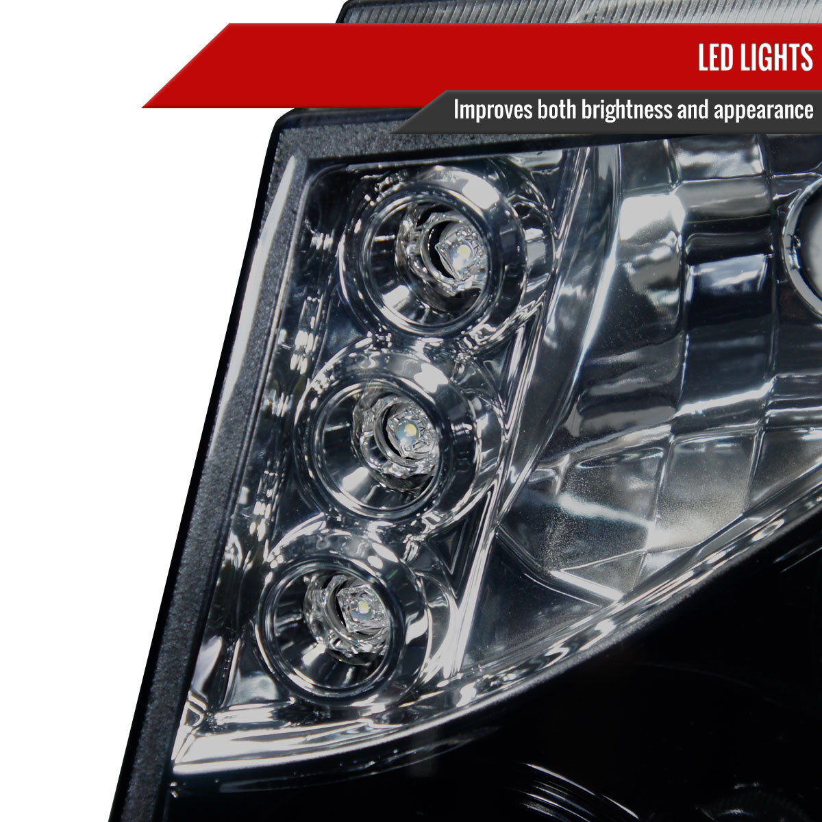 2007-2013 Chevrolet Avalanche/ 2007-2014 Tahoe Suburban Dual Halo Projector Headlights (Glossy Black Housing/Smoked Lens)