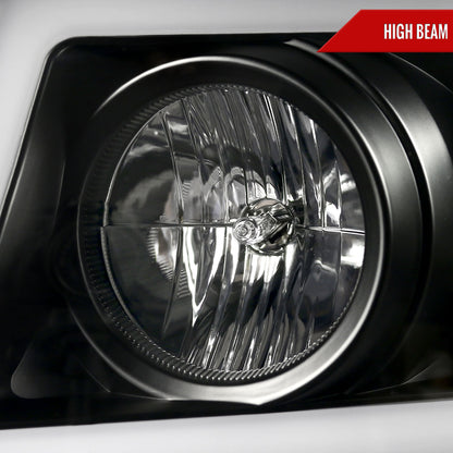 2007-2013 Chevrolet Avalanche/ 2007-2014 Tahoe Suburban LED C-Bar Projector Headlights -RS (Matte Black Housing/Clear Lens)