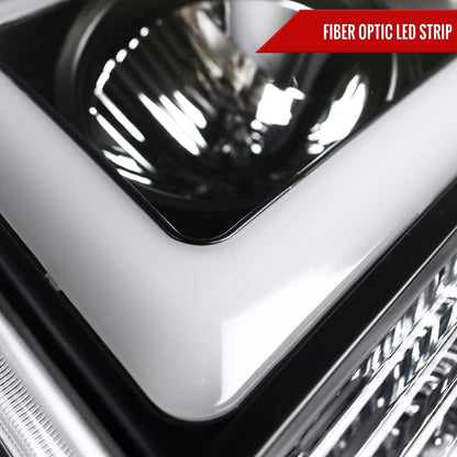 2007-2013 Chevrolet Avalanche/ 2007-2014 Tahoe Suburban LED C-Bar Projector Headlights -RS (Matte Black Housing/Clear Lens)