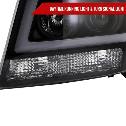 2007-2013 Chevrolet Avalanche/ 2007-2014 Tahoe Suburban LED C-Bar Projector Headlights -RS (Matte Black Housing/Clear Lens)