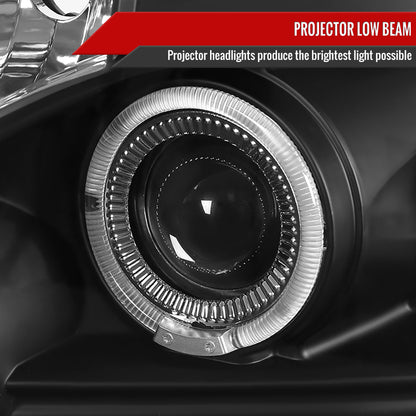 2007-2013 Chevrolet Avalanche/ 2007-2014 Tahoe Suburban Dual Halo Projector Headlights (Matte Black Housing/Clear Lens)