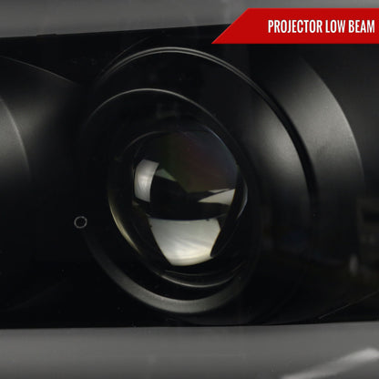 2007-2013 Chevrolet Avalanche/ 2007-2014 Tahoe Suburban LED C-Bar Projector Headlights (Black Housing/Smoked Lens)