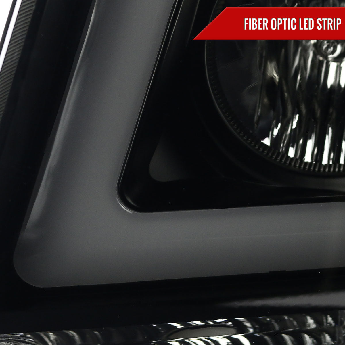 2007-2013 Chevrolet Avalanche/ 2007-2014 Tahoe Suburban LED C-Bar Projector Headlights (Black Housing/Smoked Lens)