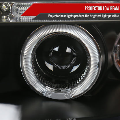 2004-2008 Chevrolet Aveo Dual Halo Projector Headlights (Matte Black Housing/Clear Lens)