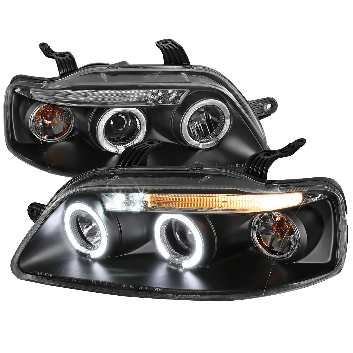 2004-2008 Chevrolet Aveo Dual Halo Projector Headlights (Matte Black Housing/Clear Lens)