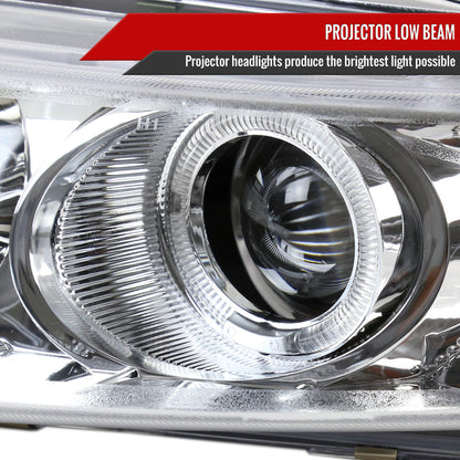 1997-2000 Dodge Avenger Chrysler Sebring Coupe Dual Halo Projector Headlights (Chrome Housing/Clear Lens)