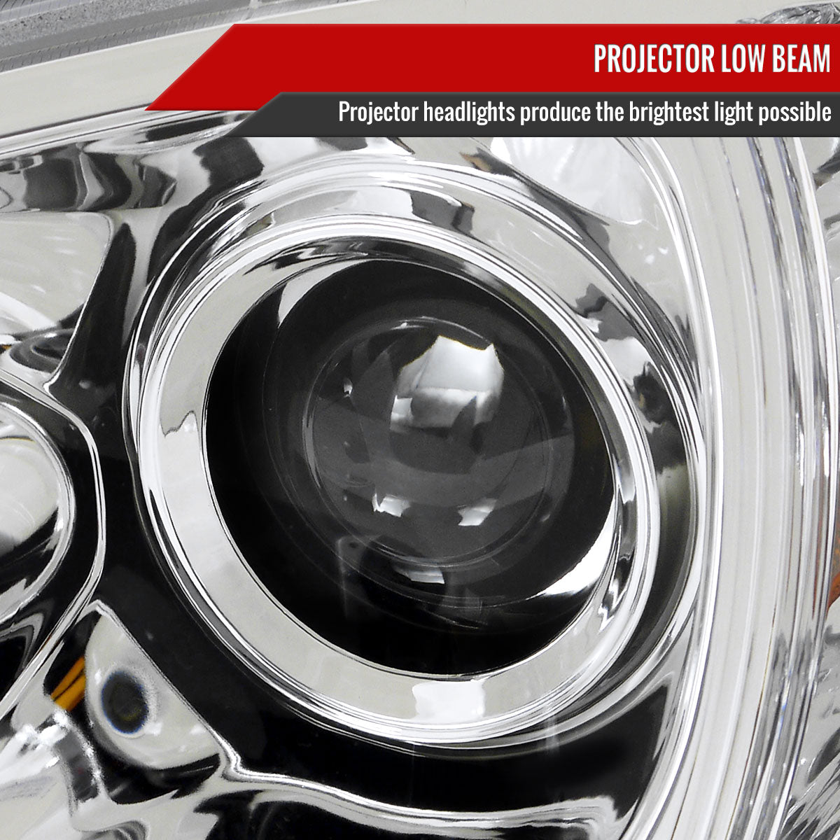 2002-2005 Mercedes Benz W163 ML Class Projector Headlights w/ SMD LED Light Strip (Chrome Housing/Clear Lens)