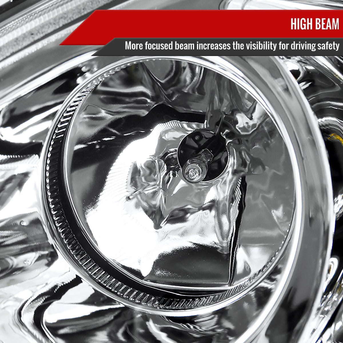 2002-2005 Mercedes Benz W163 ML Class Projector Headlights w/ SMD LED Light Strip (Chrome Housing/Clear Lens)