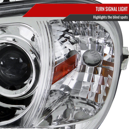 2002-2005 Mercedes Benz W163 ML Class Projector Headlights w/ SMD LED Light Strip (Chrome Housing/Clear Lens)