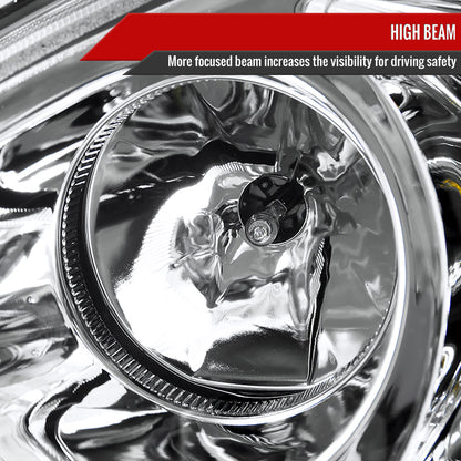 1998-2001 Mercedes Benz W163 ML Class Projector Headlights w/ SMD LED Light Strip (Chrome Housing/Clear Lens)