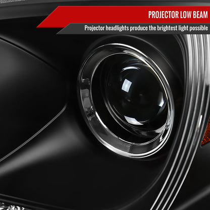 1998-2001 Mercedes Benz W163 ML Class Projector Headlights w/ SMD LED Light Strip (Matte Black Housing/Clear Lens)