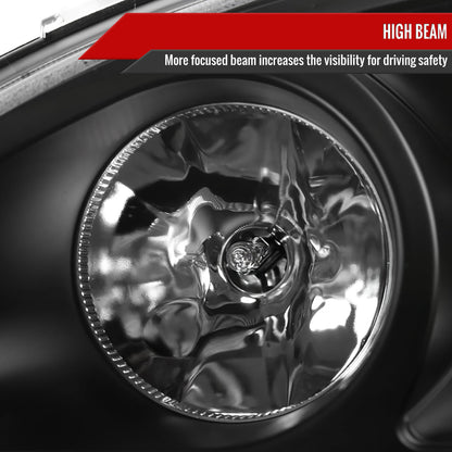 1998-2001 Mercedes Benz W163 ML Class Projector Headlights w/ SMD LED Light Strip (Matte Black Housing/Clear Lens)