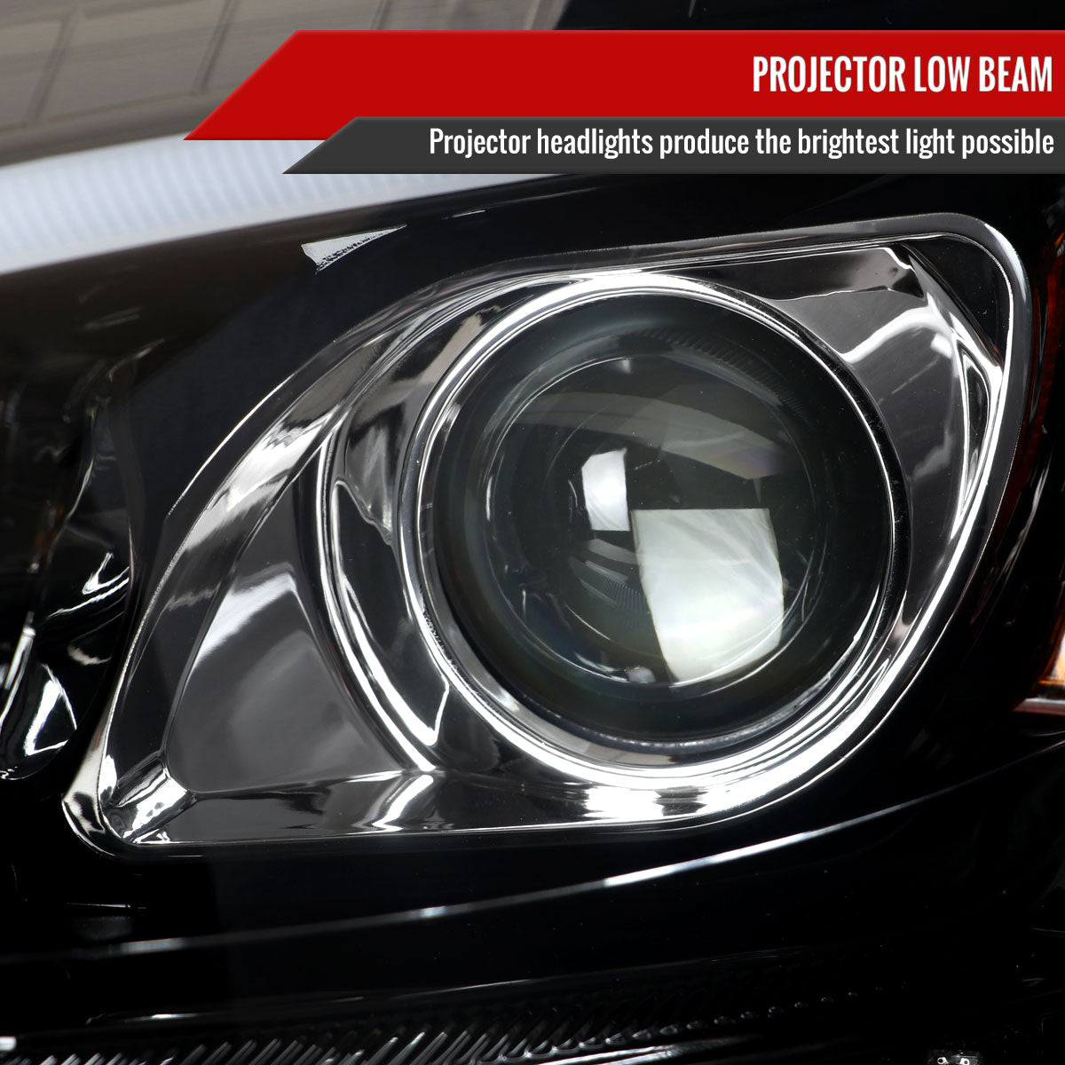 2006-2008 Mercedes Benz W164 ML Class LED Bar Projector Headlights w/ Sequential Turn Signal Lights (Jet Black Housing/Clear Lens)