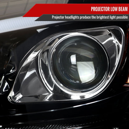 2006-2008 Mercedes Benz W164 ML Class LED Bar Projector Headlights w/ Sequential Turn Signal Lights (Jet Black Housing/Clear Lens)