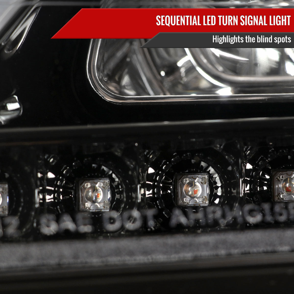 2006-2008 Mercedes Benz W164 ML Class LED Bar Projector Headlights w/ Sequential Turn Signal Lights (Jet Black Housing/Clear Lens)