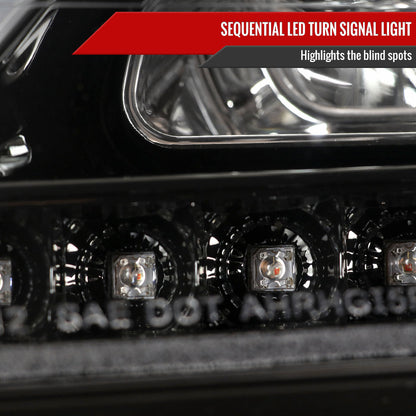 2006-2008 Mercedes Benz W164 ML Class LED Bar Projector Headlights w/ Sequential Turn Signal Lights (Jet Black Housing/Clear Lens)