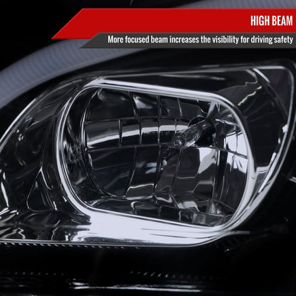 2006-2008 Mercedes Benz W164 ML Class LED Bar Projector Headlights w/ Sequential Turn Signal Lights (Glossy Black Housing/Smoked Lens)
